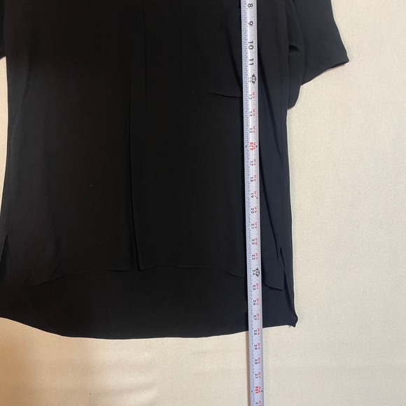 EILEEN FISHER Black Silk Blend V-Neck Long Sleeve Tunic Top - Size XS - Picture 6 of 8